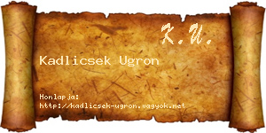 Kadlicsek Ugron névjegykártya